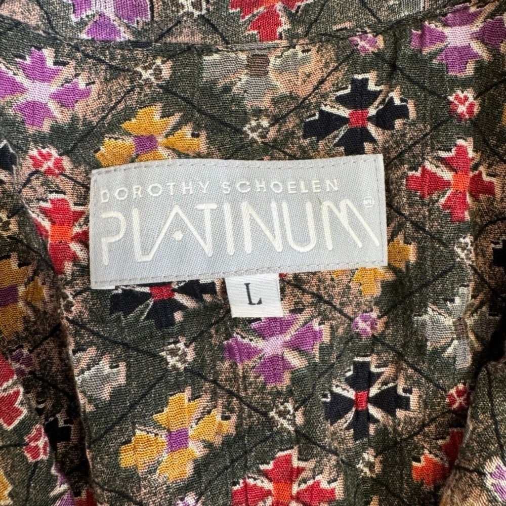Dorothy Schoelen Platinum Cropped Jacket Large Mixed Print Artwear Vintage Style - Picture 6 of 15